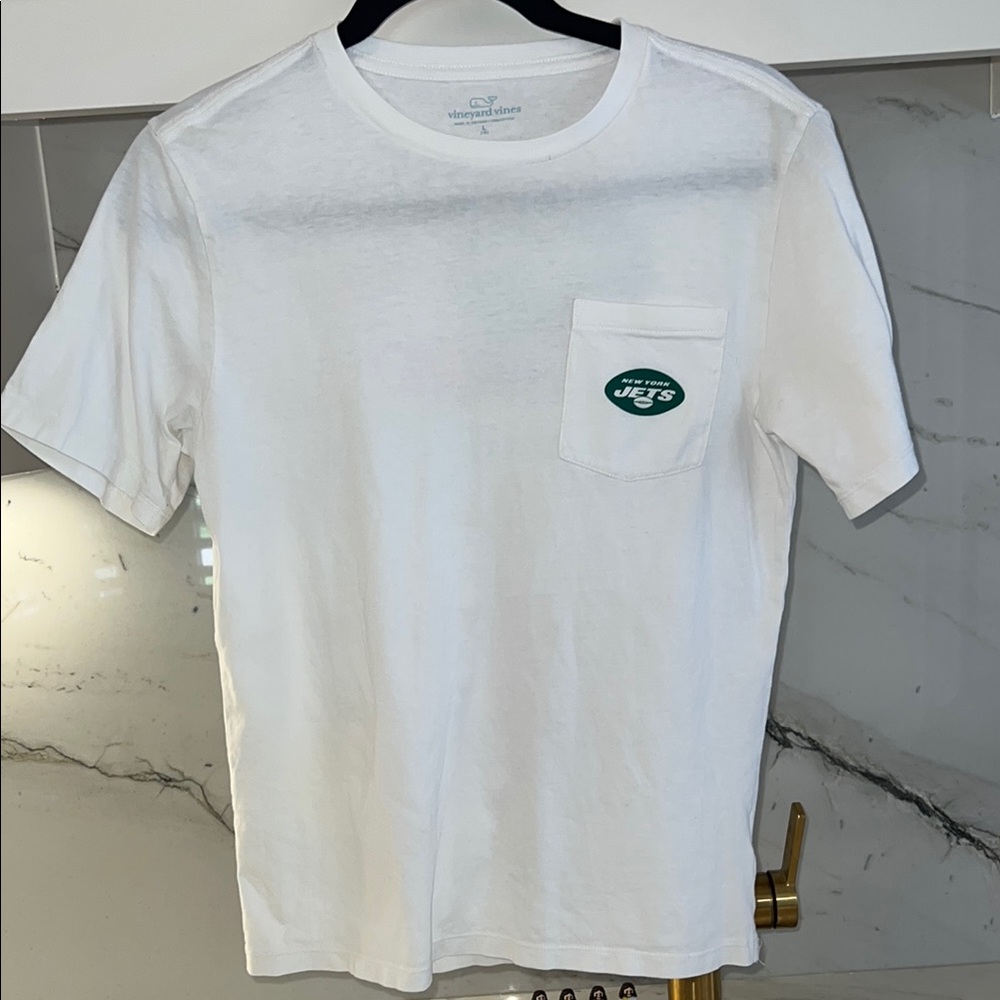 Vineyard Vines Boys Jets Whales T-Shirt with Pocket